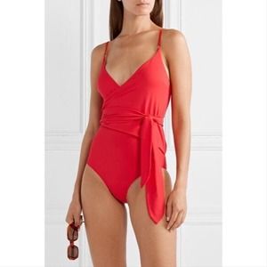 Stella Mcartney One-Piece Swimsuit Wrap Red Small